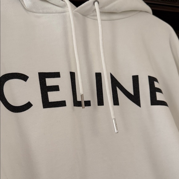 Celine White Hoodie with Black Logo (Men’s L) - Picture 2 of 10